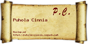 Puhola Cinnia névjegykártya